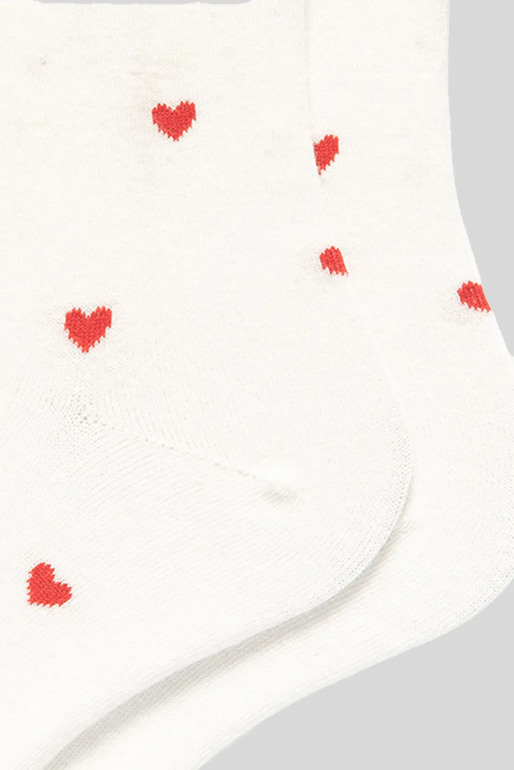 White With Red Hearts Pattern Crew Socks sold by Beagle Boutique product image thumbnail 4