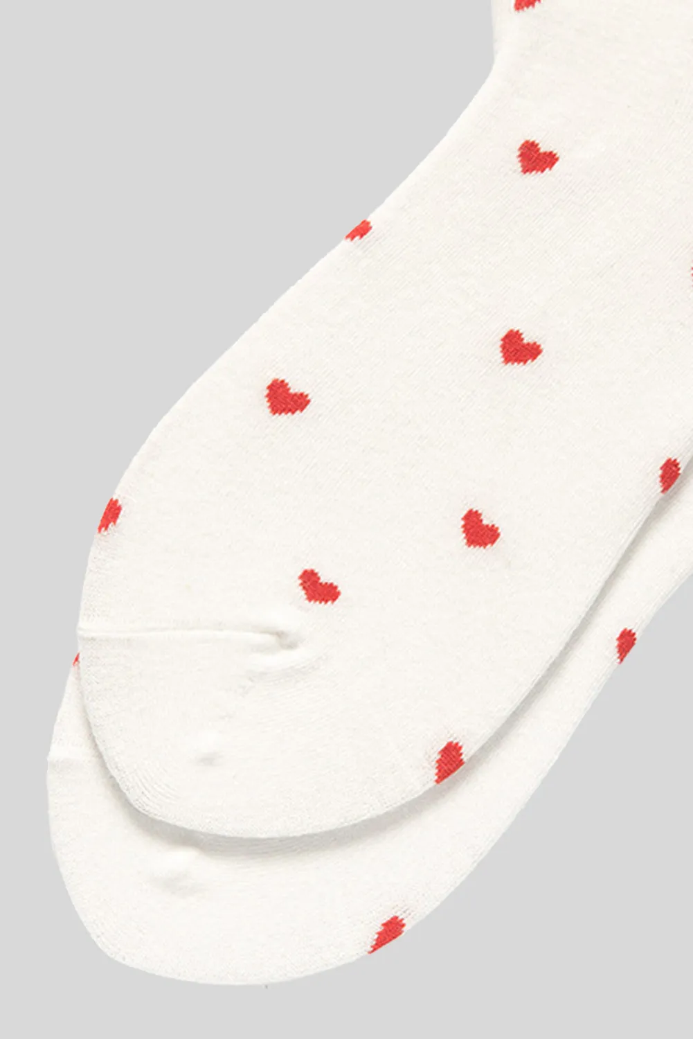 White With Red Hearts Pattern Crew Socks sold by Beagle Boutique product image thumbnail 3
