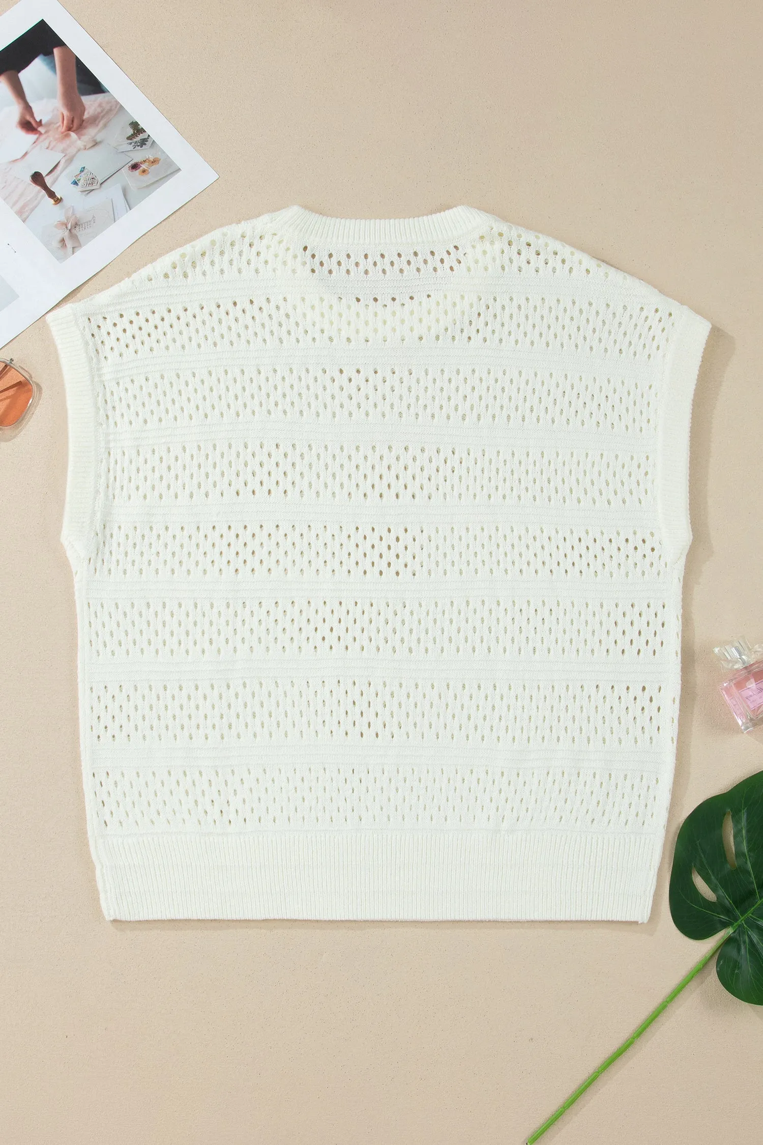 Plus Size Eyelet Hollow-Out Knit Dolman Short Sleeve Sweater sold by Beagle Boutique product image thumbnail 3