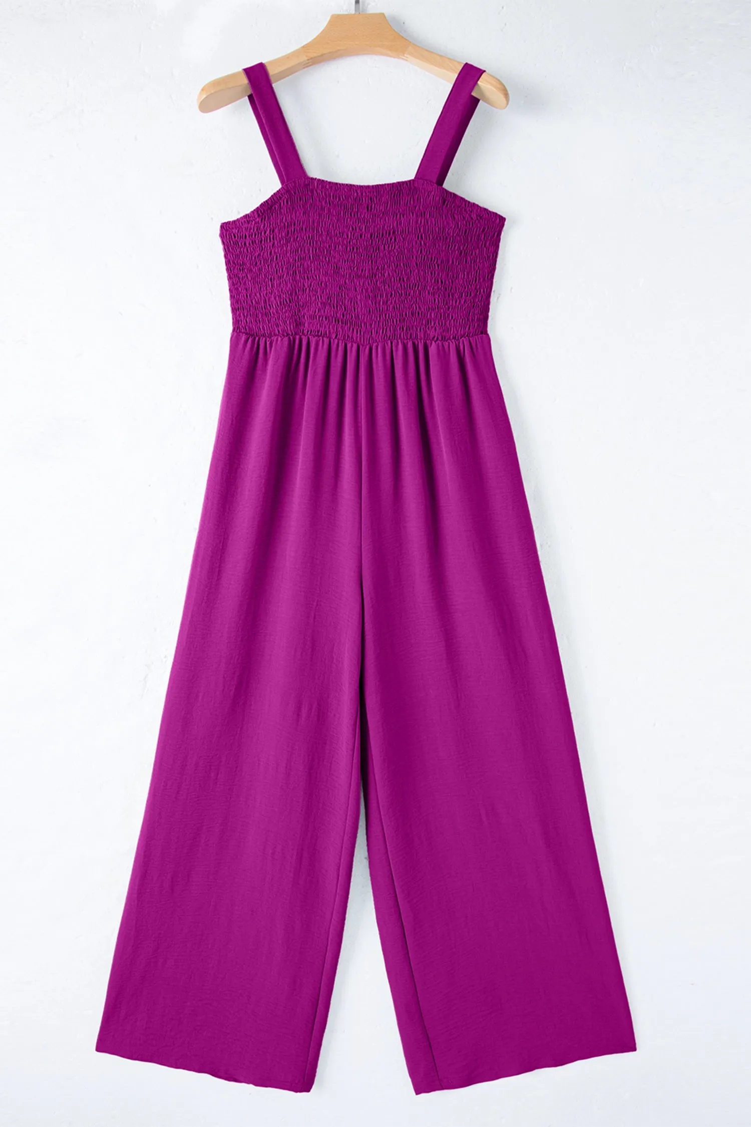 Smocked Square Neck Sleeveless Wide Leg Jumpsuit with Pockets sold by Beagle Boutique product image thumbnail 5