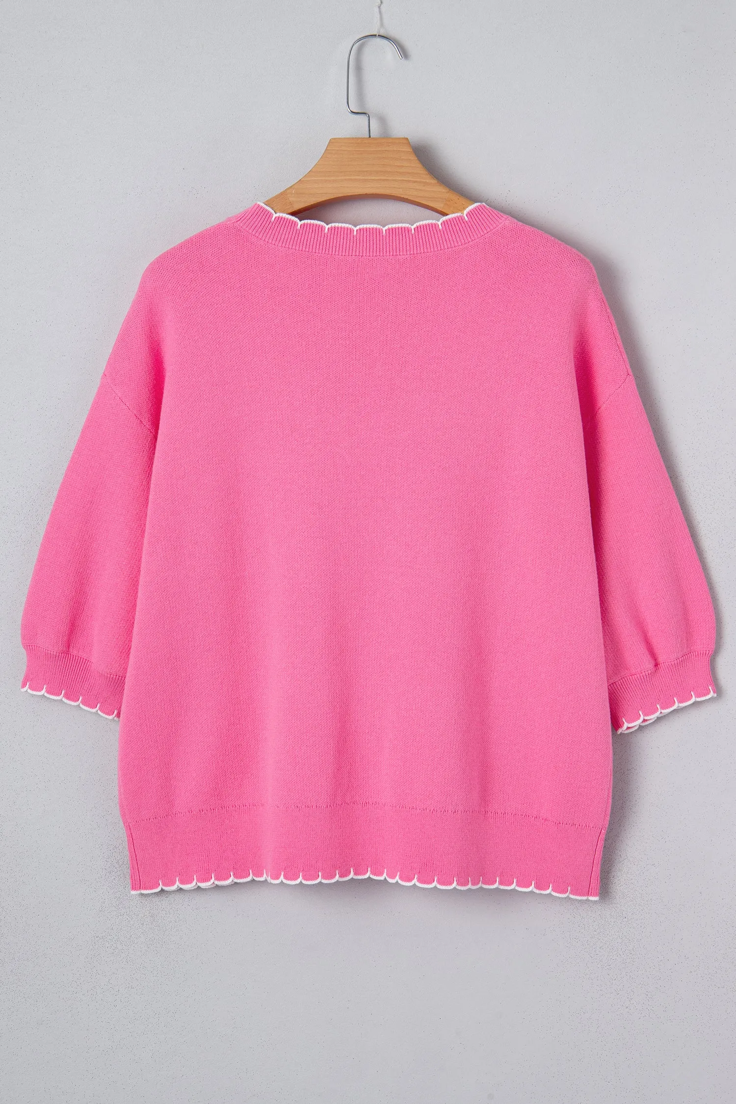 Ribbon Bow Print Contrast Stitch Drop Shoulder Sweater sold by Beagle Boutique product image thumbnail 2