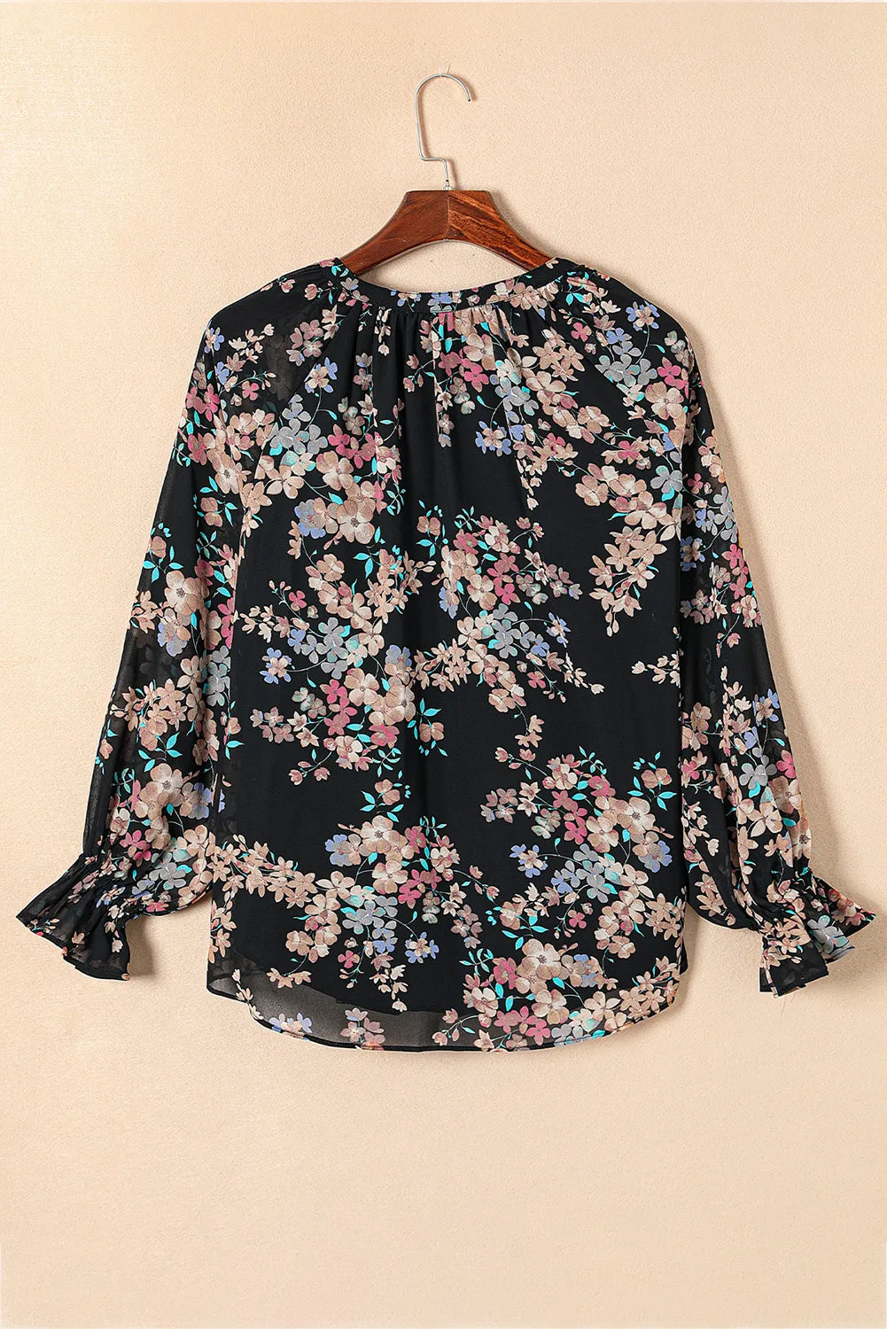 Wildflower Print Chiffon Blouse sold by Beagle Boutique product image thumbnail 5
