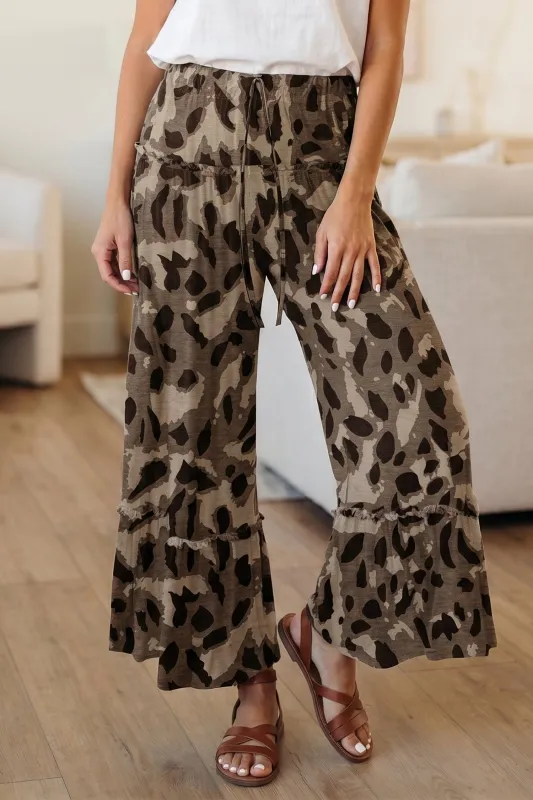 Camo Print Wide Leg Casual Pants made by eAura