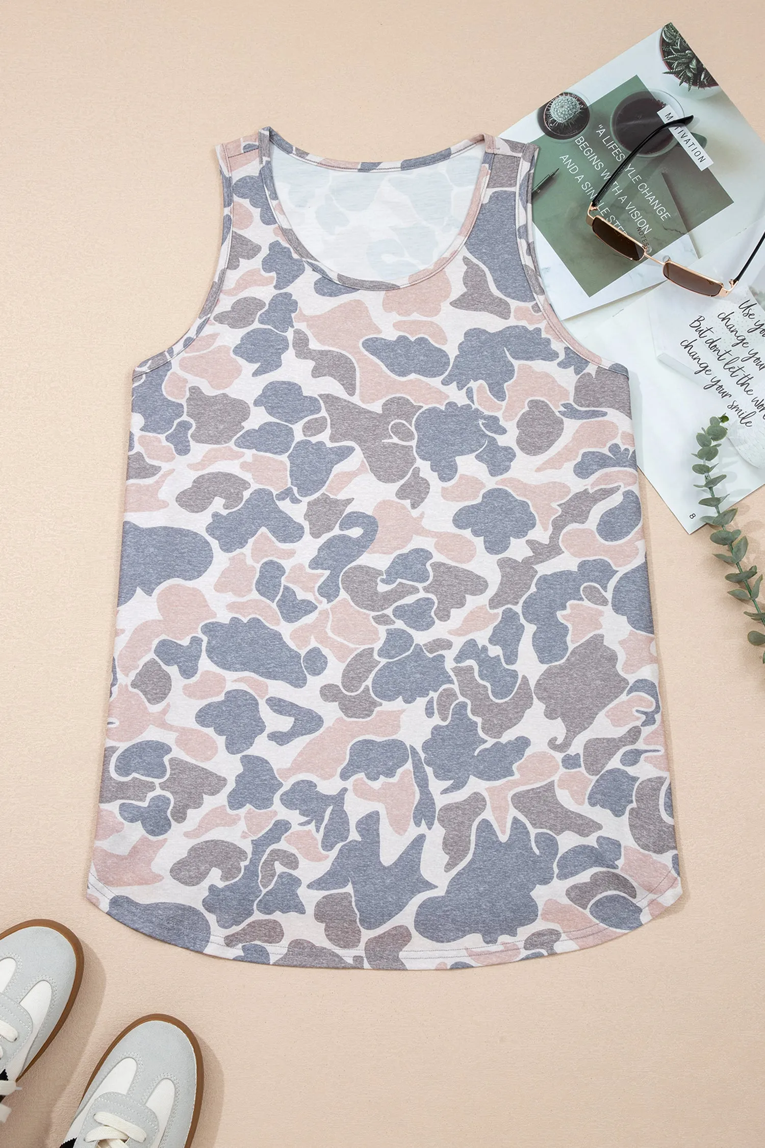 Retro Camo Print Oversized Tank Top – Multicolour sold by Beagle Boutique product image thumbnail 4