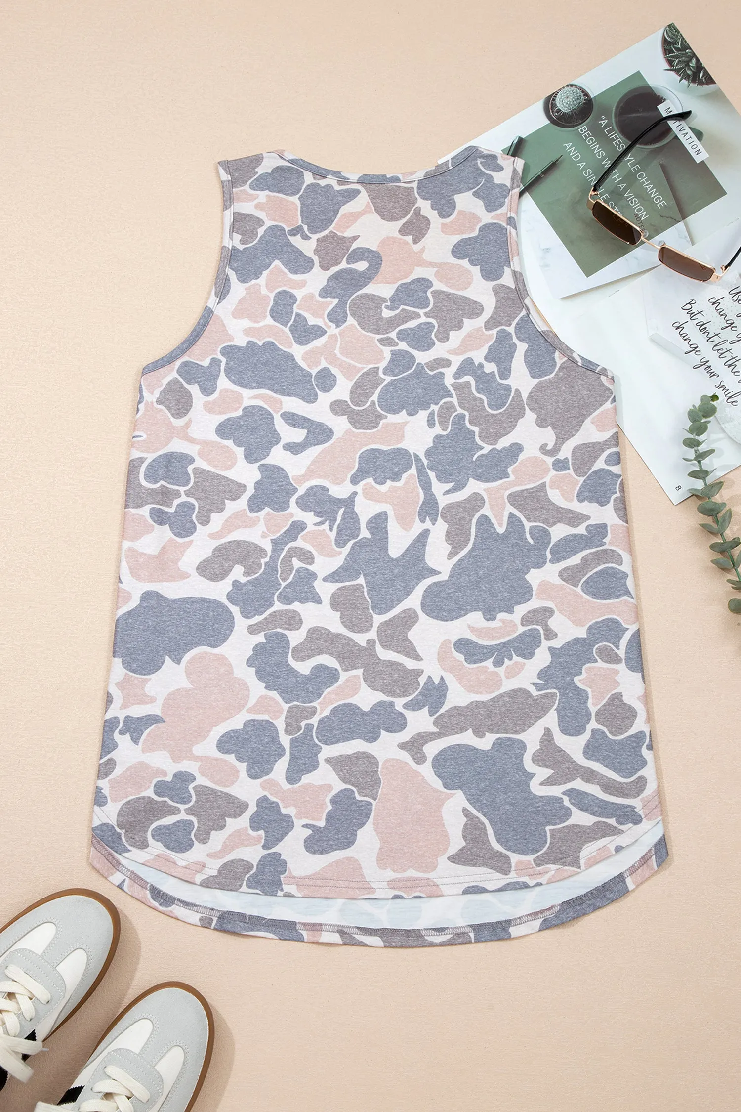 Retro Camo Print Oversized Tank Top – Multicolour sold by Beagle Boutique product image thumbnail 5