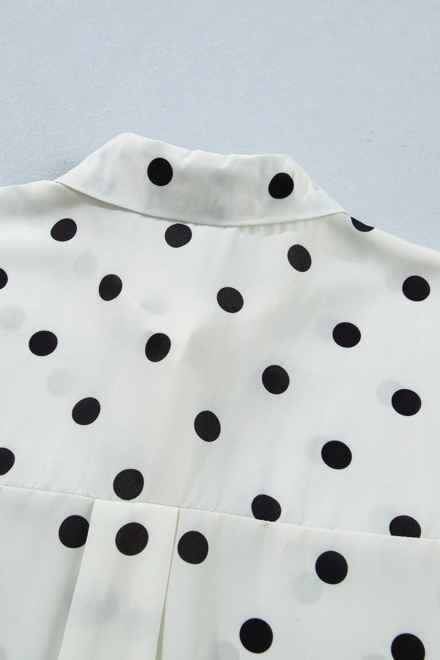 Beige Polka Dot Print Loose Dolman Shirt sold by Beagle Boutique product image thumbnail 5
