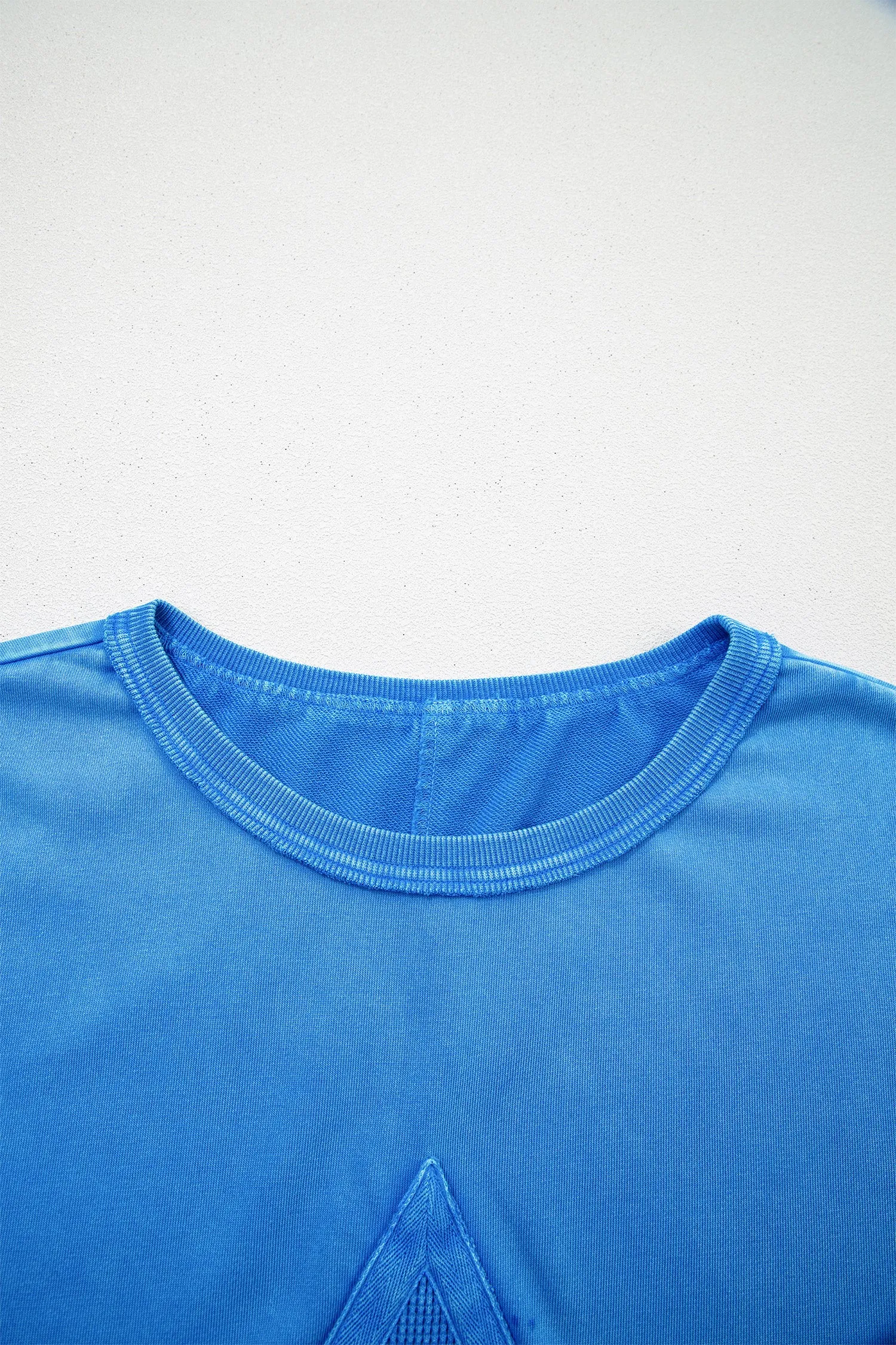 Mineral Wash Star Mesh Patchwork Oversize Tee – Blue sold by Beagle Boutique product image thumbnail 5