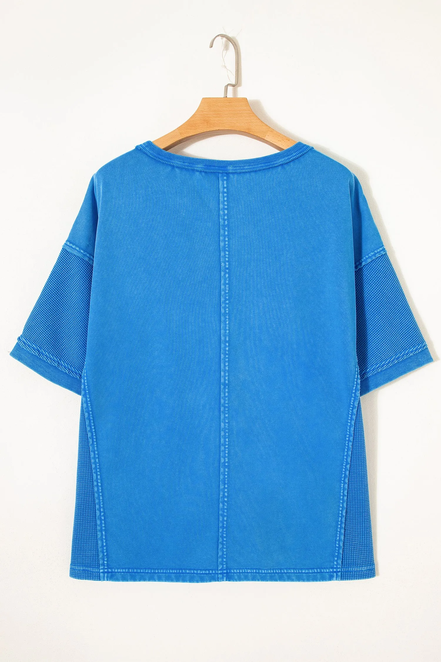 Mineral Wash Star Mesh Patchwork Oversize Tee – Blue sold by Beagle Boutique product image thumbnail 4