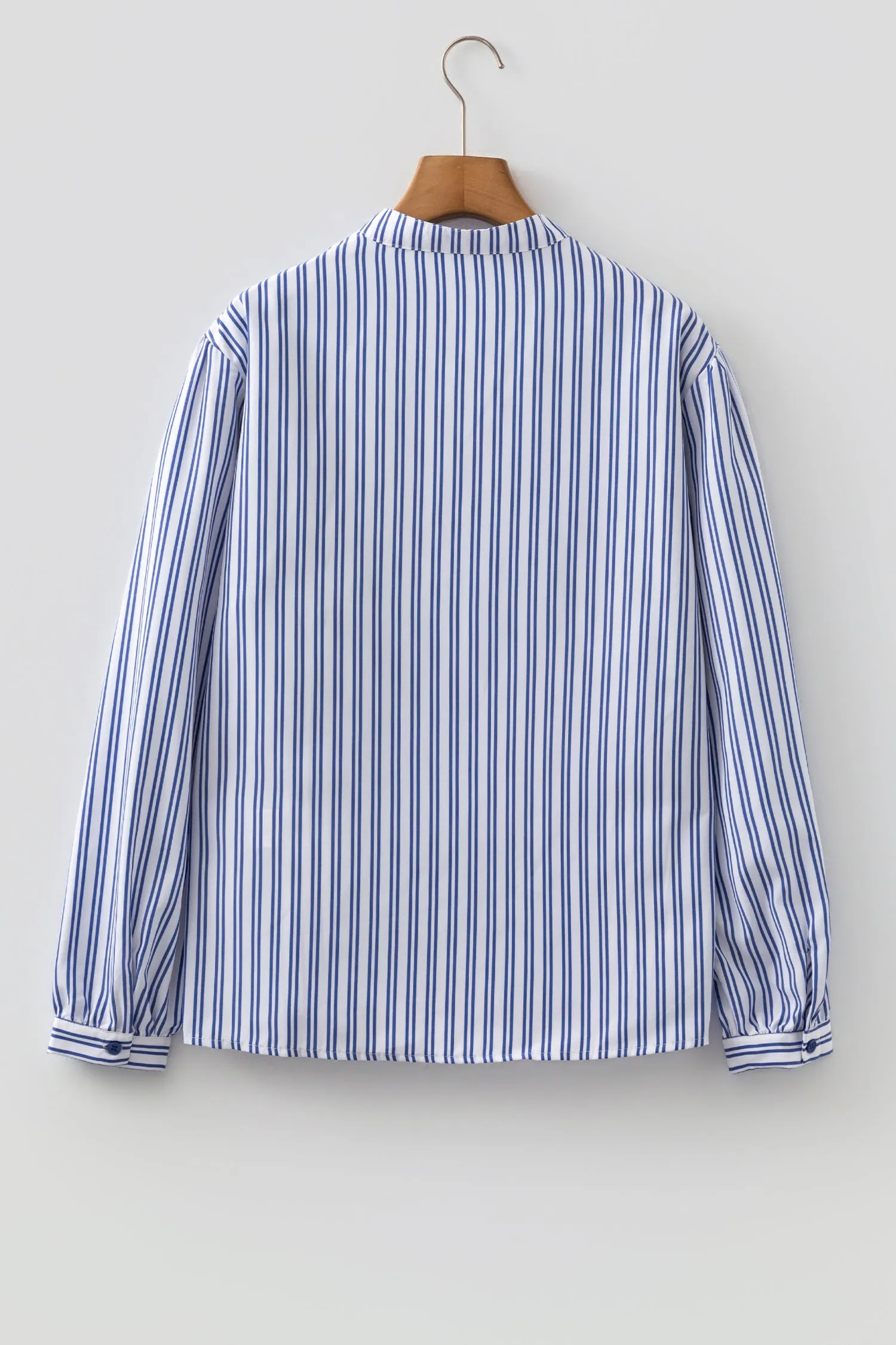 Embroidered Detail Button Front Long Sleeve Shirt – Blue Stripe sold by Beagle Boutique product image thumbnail 5