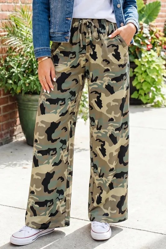 Camouflage Print Street Fashion Drawstring Shift Pants – Multicolour made by Beagle Boutique