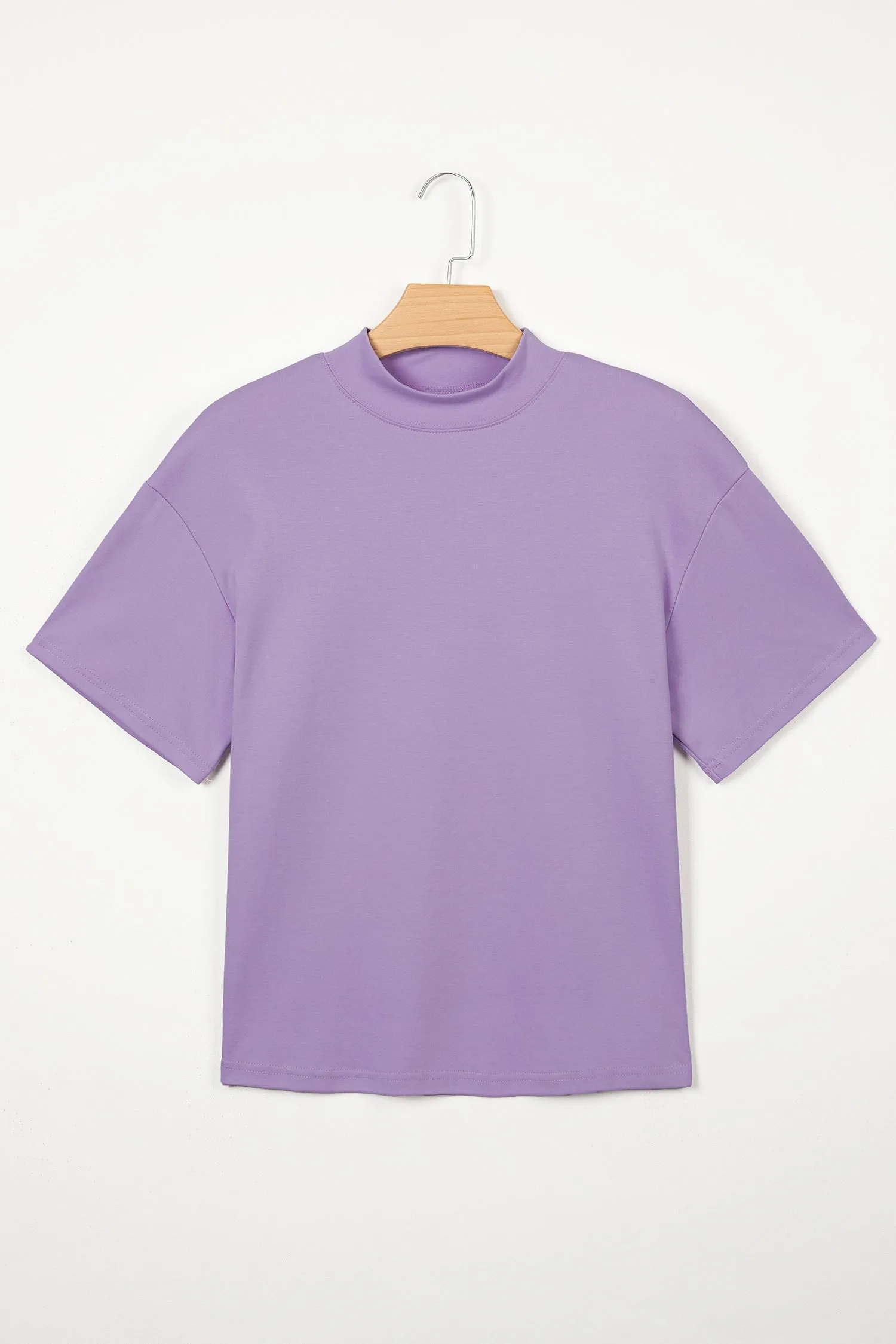 Solid Colour High Neck Oversize Tee – Wisteria sold by Beagle Boutique product image thumbnail 4