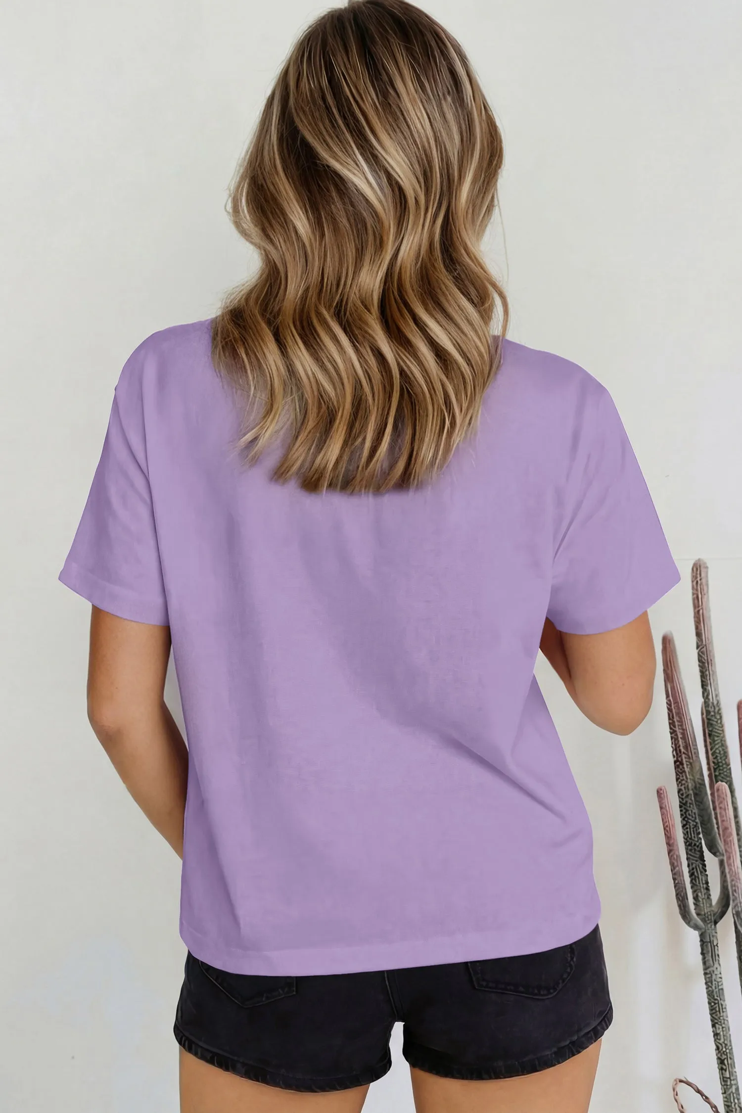 Solid Colour High Neck Oversize Tee – Wisteria sold by Beagle Boutique product image thumbnail 2