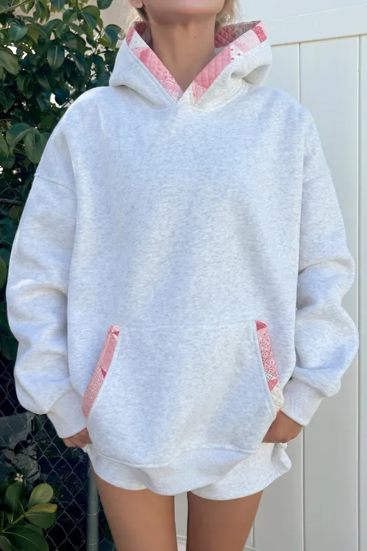 Contrast Patchwork Oversized Hoodie – Gray made by eAura