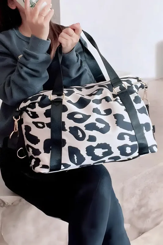 Leopard Print Large Travel Bag – Colour Black made by Beagle Boutique