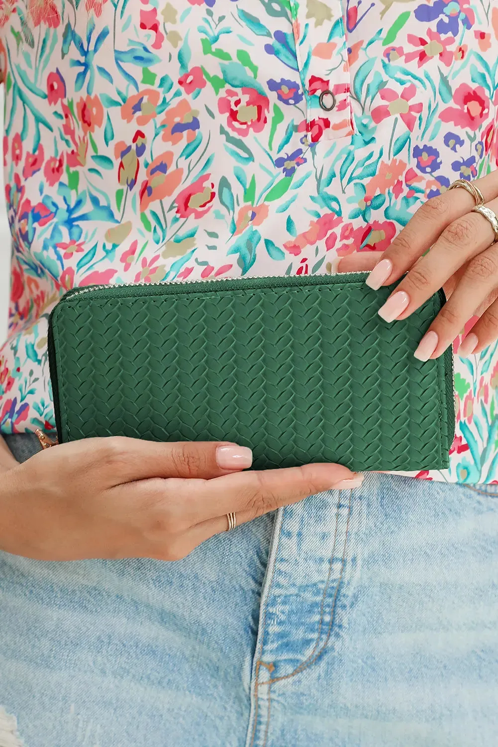 Woven Textured Zip Around Long Wallet sold by Beagle Boutique product image thumbnail 2