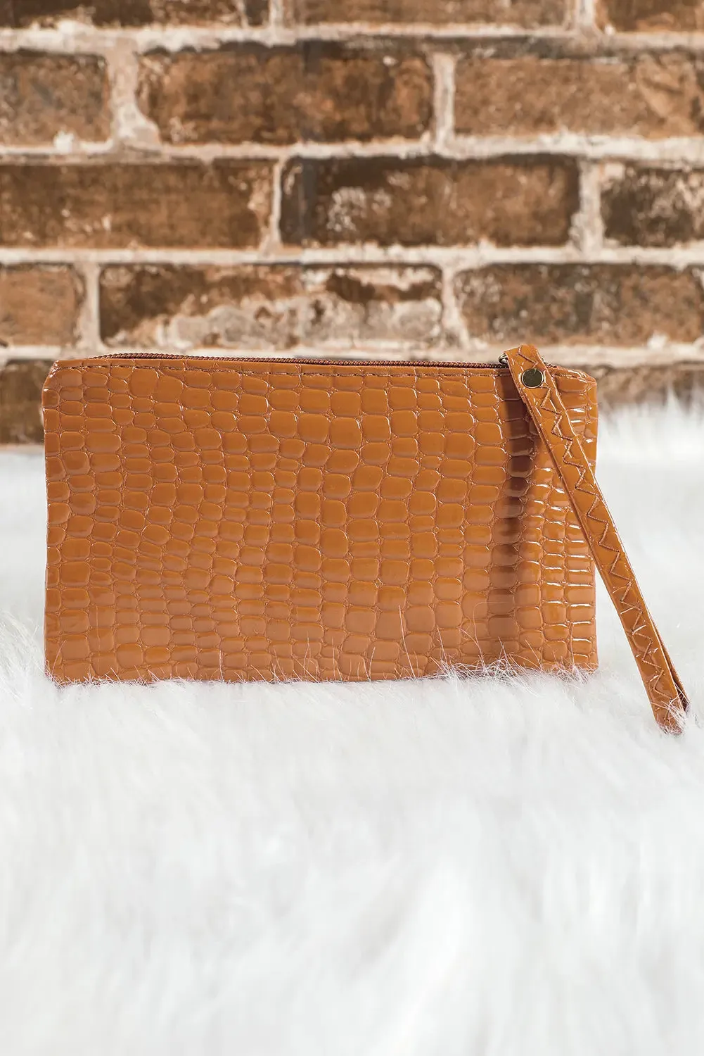Crocodile Pattern Zipper Wristlet Wallet – , Black sold by Beagle Boutique product image thumbnail 3