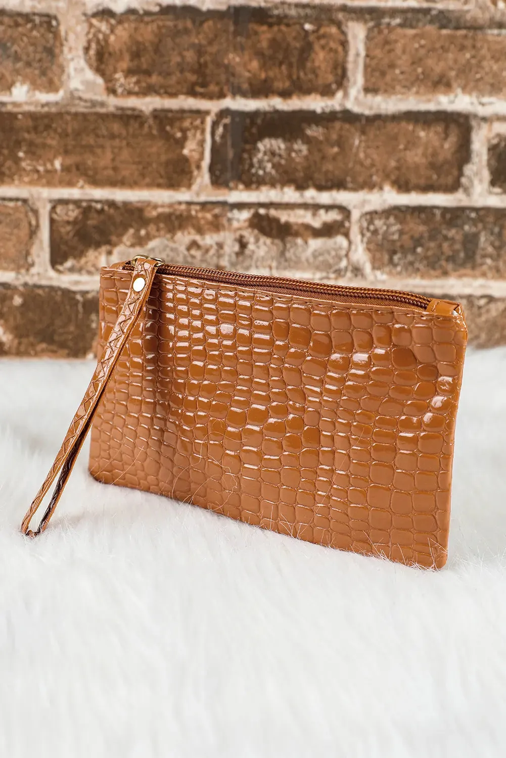 Crocodile Pattern Zipper Wristlet Wallet – , Black sold by Beagle Boutique product image thumbnail 2