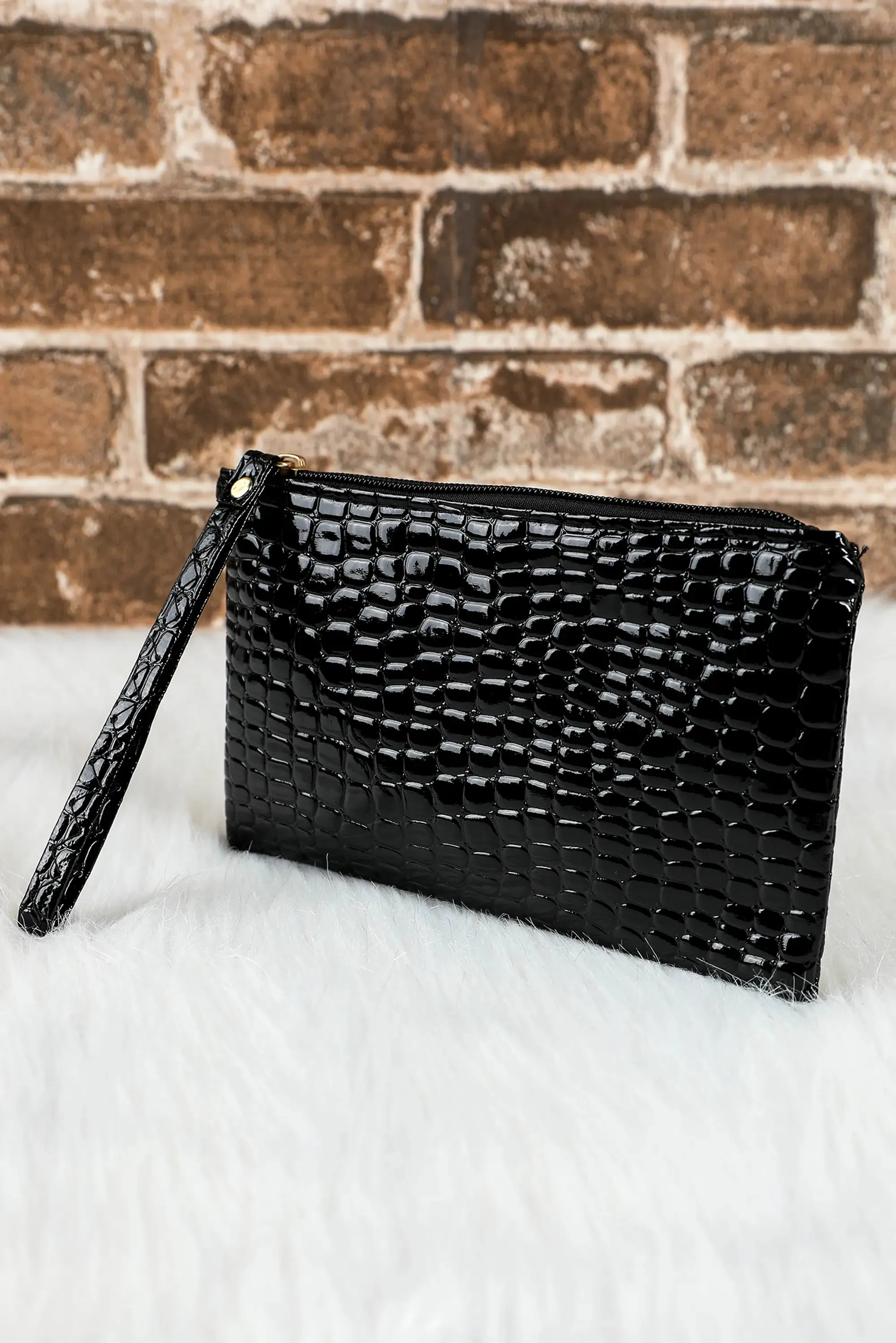 Crocodile Pattern Zipper Wristlet Wallet – , Black sold by Beagle Boutique product image thumbnail 5