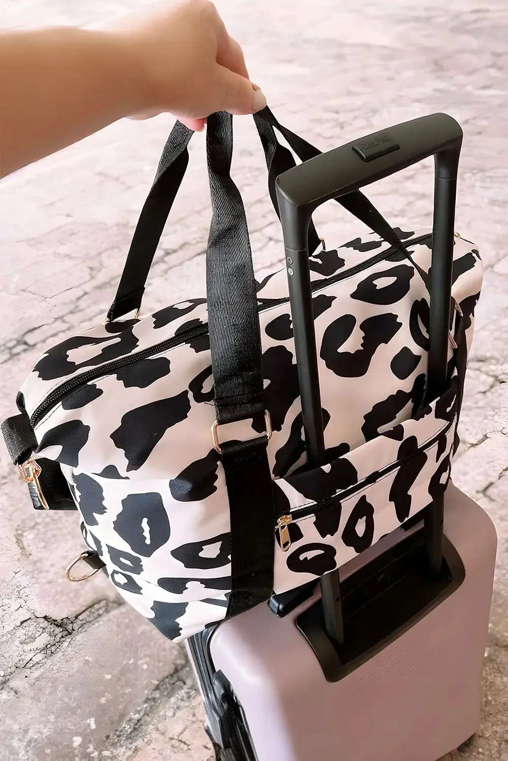 Leopard Print Large Travel Bag – Colour sold by Beagle Boutique product image thumbnail 4