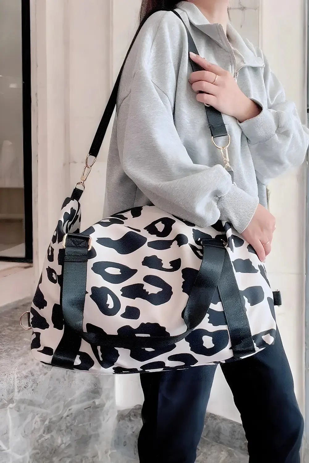 Leopard Print Large Travel Duffel Bag sold by Beagle Boutique product image thumbnail 3