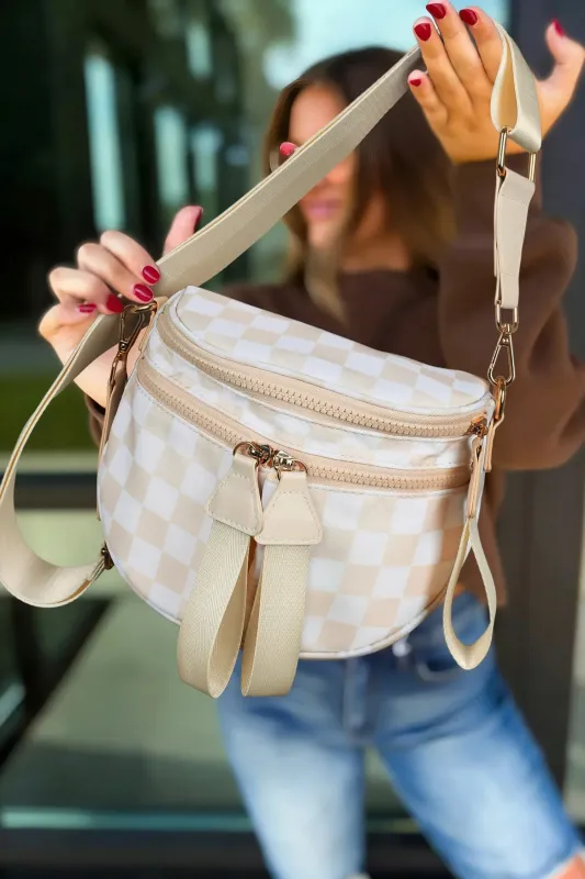 Checkerboard Print Compact Crossbody Bag made by Beagle Boutique