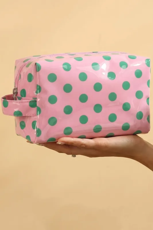 Polka Dot PVC Makeup Bag made by Beagle Boutique