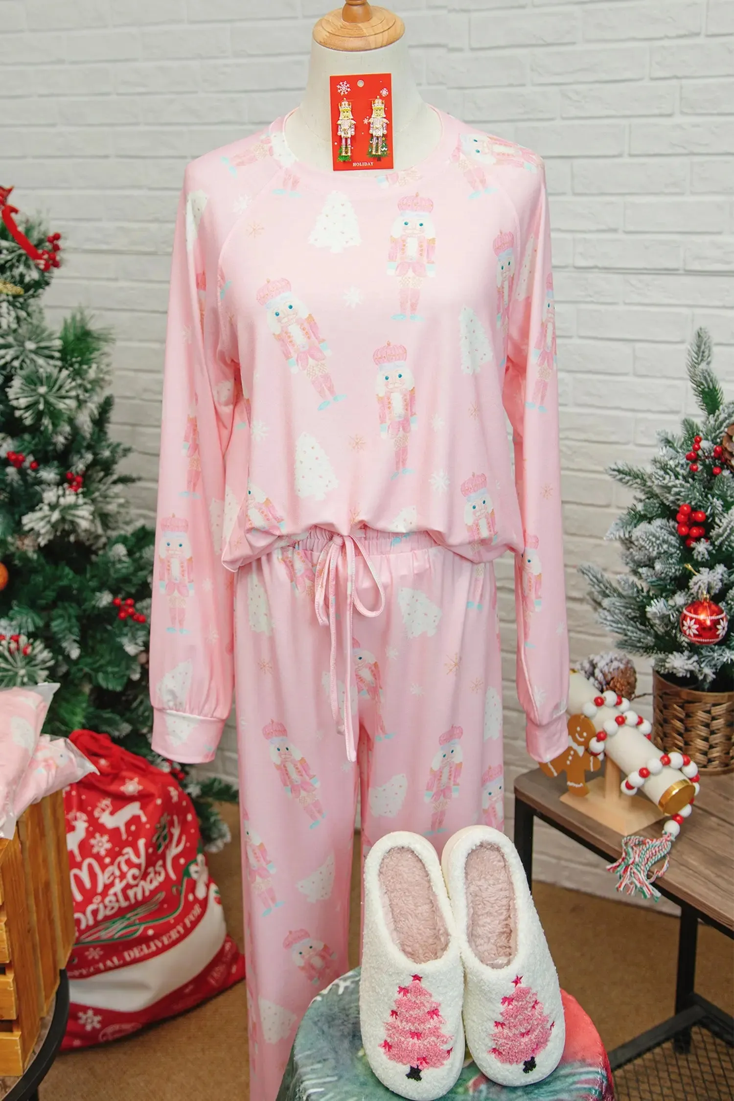 Christmas Tree Nutcracker Print 2pcs Lounge Pant Set sold by Beagle Boutique product image thumbnail 4
