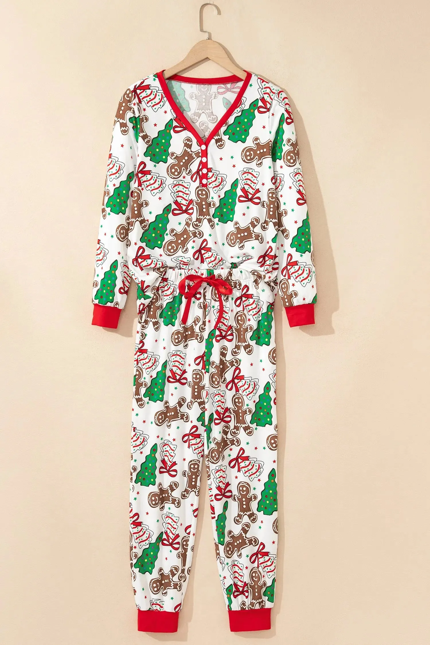 Christmas Pattern Button V-Neck Pyjamas sold by Beagle Boutique