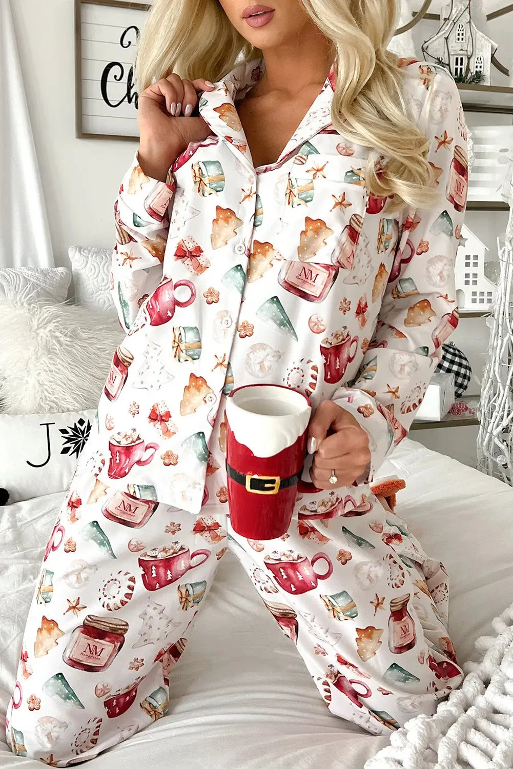 Pyjama Set Christmas Pattern Long Sleeve Shirt and Pants sold by Beagle Boutique product image thumbnail 4