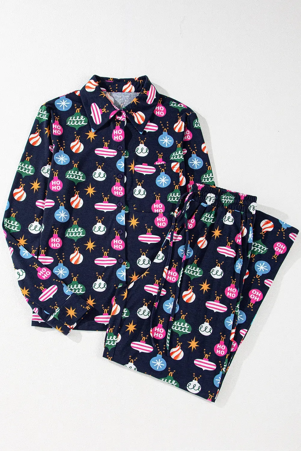 Christmas Lights Print Shirt Pyjama Set sold by Beagle Boutique product image thumbnail 3