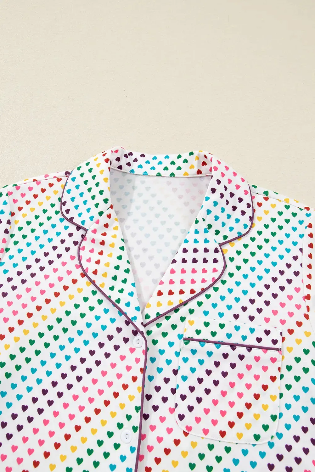 Heart Print Long Sleeve Pyjama Set sold by Beagle Boutique product image thumbnail 4