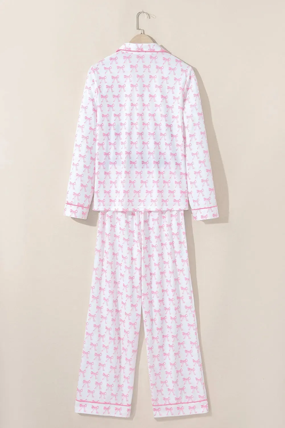 Bow Print Long Sleeve Soft Pyjama Set sold by Beagle Boutique product image thumbnail 4
