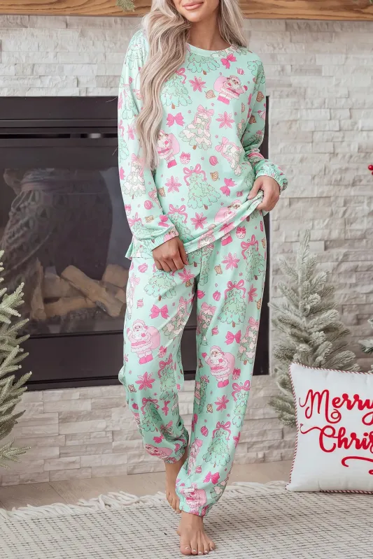 Two-Piece Lounge Set Long Sleeve Abstract Print made by Beagle Boutique