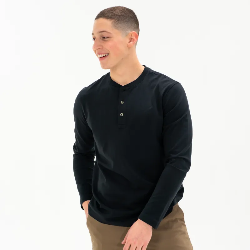 Long Sleeve Stretch Henley sold by Bearbottom Clothing