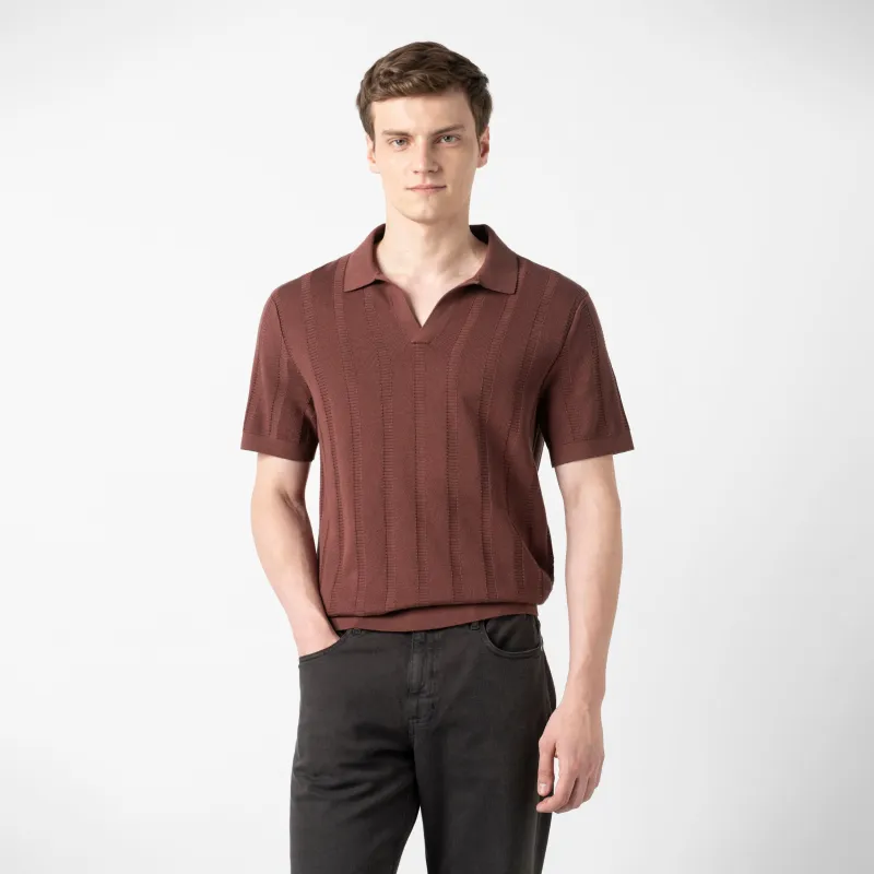 Ladder Knit Sweater Polo made by Bearbottom Clothing