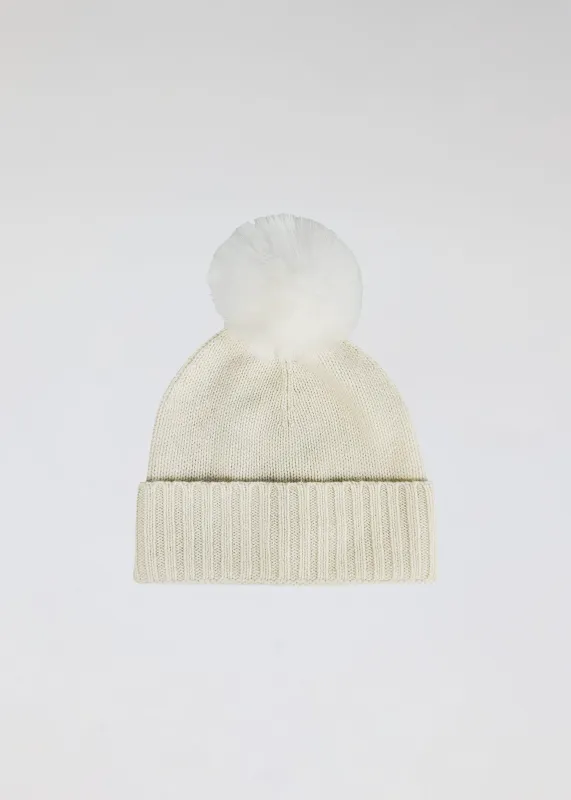 Classic Cashmere Slouchy Beanie with Pom sold by Hat Attack