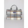 Plaid Airplane Tote- Tan/Grey Combo sold by Hat Attack