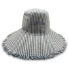 Custom Embroidered Canvas Packable Sun Hat- Navy Stripe sold by Hat Attack