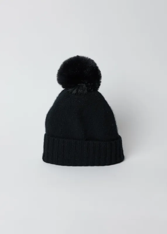Classic Cashmere Slouchy Beanie with Pom sold by Hat Attack