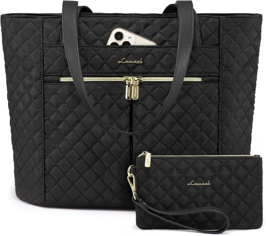 2Pcs Diamond Quilted Tote Bag, 15.6" 17" sold by LOVEVOOK