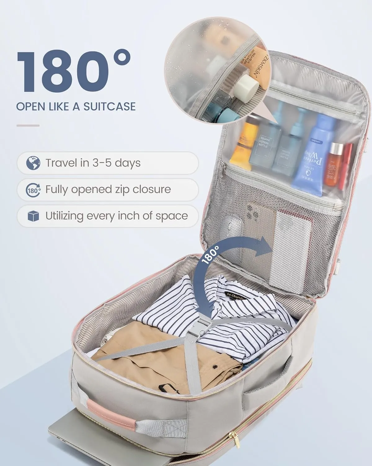 4Pcs, 40/50L Freyja Laptop Travel Backpack, 17" 18" sold by LOVEVOOK product image thumbnail 3