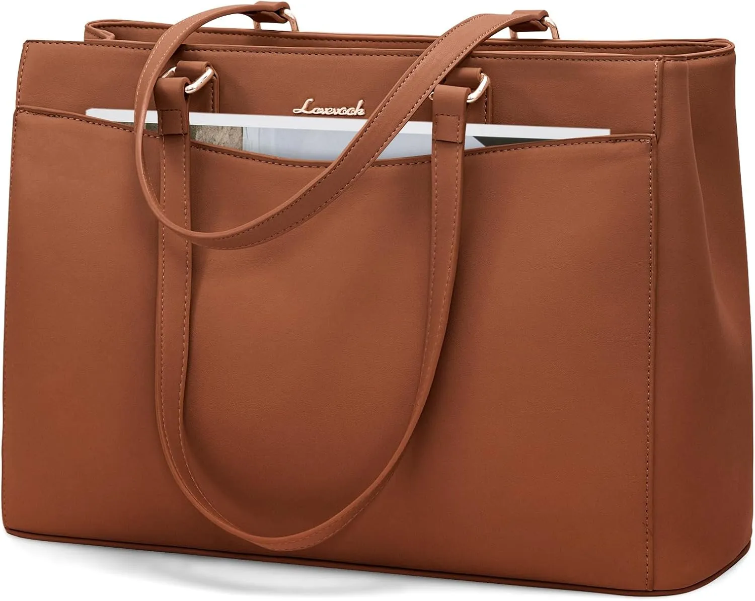 Leather Laptop Tote Bag, 15.6" 17.3" sold by LOVEVOOK product image thumbnail 5