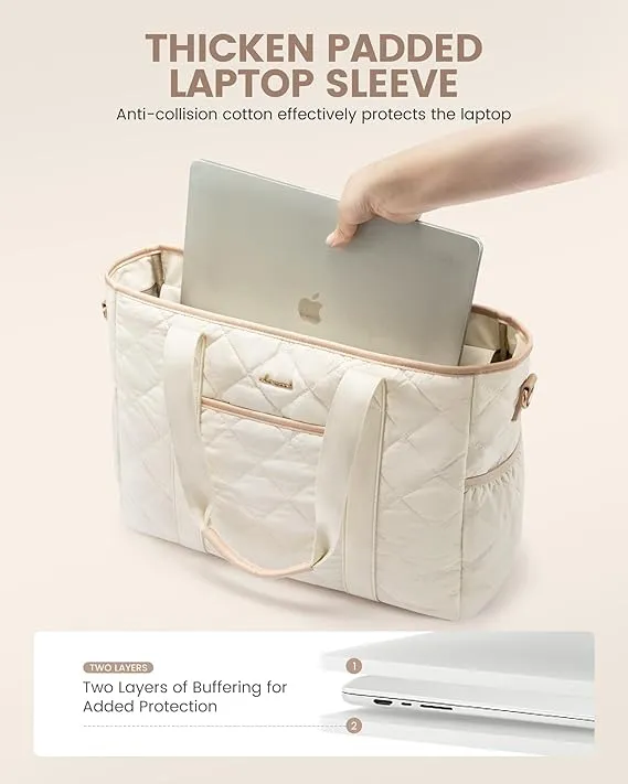 2Pcs Quilted Puffer Laptop Handbag, 15.6" 17" sold by LOVEVOOK product image thumbnail 5