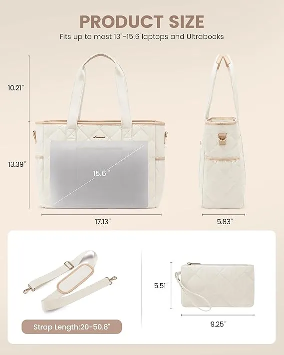 2Pcs Quilted Puffer Laptop Handbag, 15.6" 17" sold by LOVEVOOK product image thumbnail 4