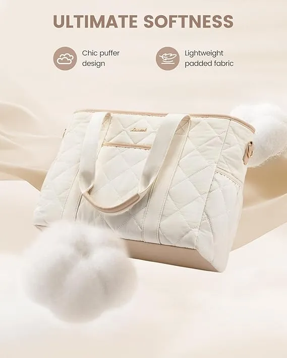 2Pcs Quilted Puffer Laptop Handbag, 15.6" 17" sold by LOVEVOOK product image thumbnail 3