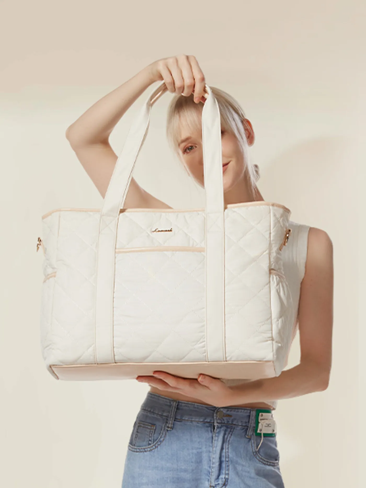 2Pcs Quilted Puffer Laptop Handbag, 15.6" 17" sold by LOVEVOOK product image thumbnail 2