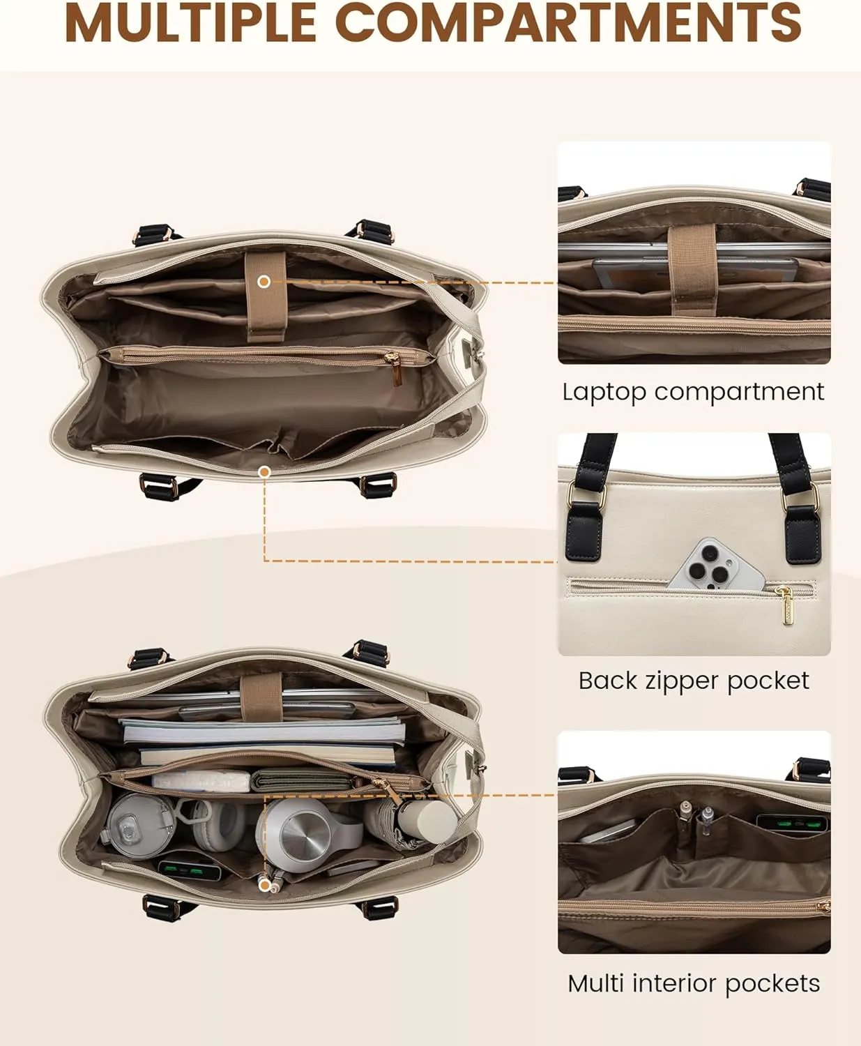 2Pcs Laptop Tote Bag, 15.6" sold by LOVEVOOK product image thumbnail 3