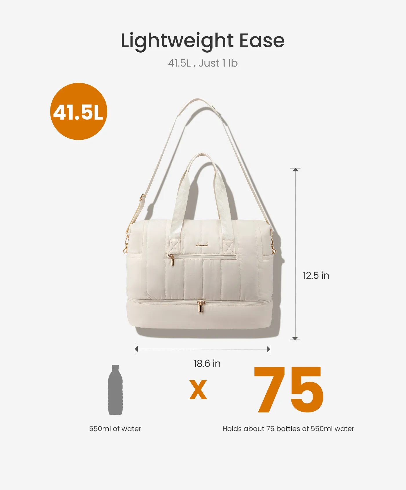 Puffer Travel Duffle Bag sold by LOVEVOOK product image thumbnail 3