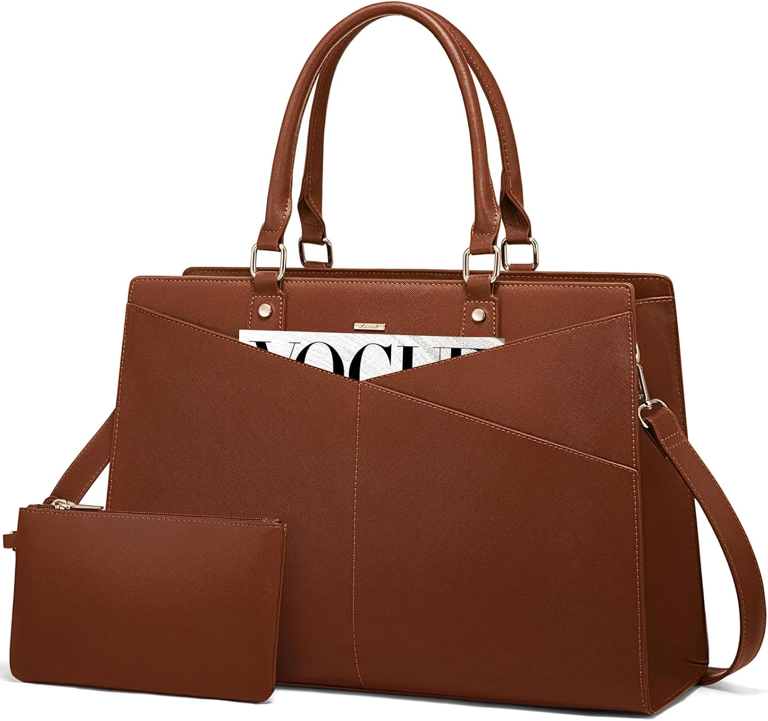 2Pcs Leather Office Laptop Tote Bag, 15.6" 17.3" sold by LOVEVOOK product image thumbnail 3