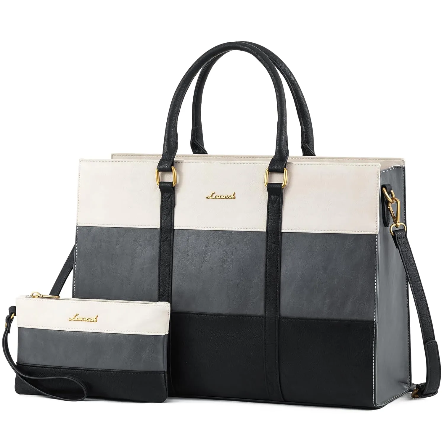 2Pcs Elegant Colorblock Tote Bag, 15.6" sold by LOVEVOOK product image thumbnail 4